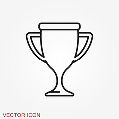 Trophy cup icon. Sport competition silhouette symbol.