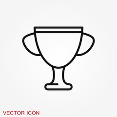 Trophy cup icon. Sport competition silhouette symbol.