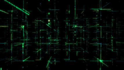 3D Digital Technology Network Data background.