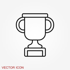 Trophy cup icon. Sport competition silhouette symbol.
