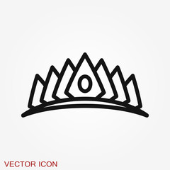 Vector Diadem icon in flat style. Royalty crown illustration pictogram.