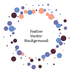 Festive color round confetti background. Square frame confetti texture for holiday, postcard, poster, website, carnivals, birthday and children's parties. Cover confetti mock-up. Wedding card layout