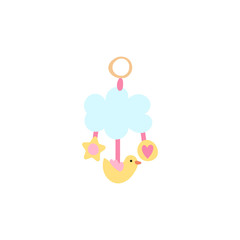 Cartoon style icon of baby moving toys. Simple accessory for baby.