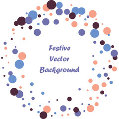 Festive color round confetti background. Square frame confetti texture for holiday, postcard, poster, website, carnivals, birthday and children's parties. Cover confetti mock-up. Wedding card layout