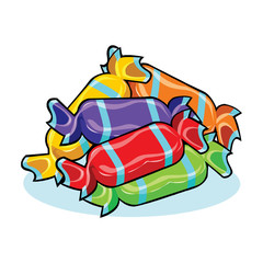 illustration of isolated candies set on white background