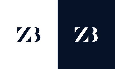 Minimalist abstract letter ZB logo. This logo icon incorporate with two abstract shape in the creative way. - obrazy, fototapety, plakaty