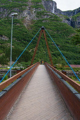 View of a bridge in Gudvangen, Norway. July 2019