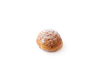 Chou Cream with icing sugar on isolated white background