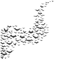 Halloween flying bats on white background, vector illustration