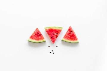 Fresh watermelon on white background top view