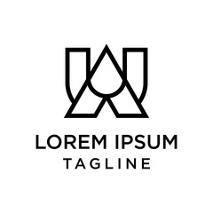 initial letter logo UA, AU, logo template