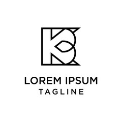 initial letter logo KB, BK logo template