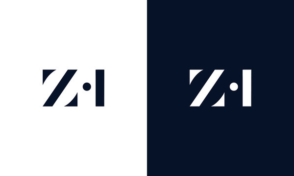Minimalist abstract letter ZH logo. This logo icon incorporate with two abstract shape in the creative way.