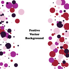 Festive color round confetti background. Square frame confetti texture for holiday, postcard, poster, website, carnivals, birthday and children's parties. Cover confetti mock-up. Wedding card layout