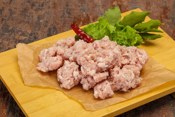 Homemade pork minced meat for cooking
