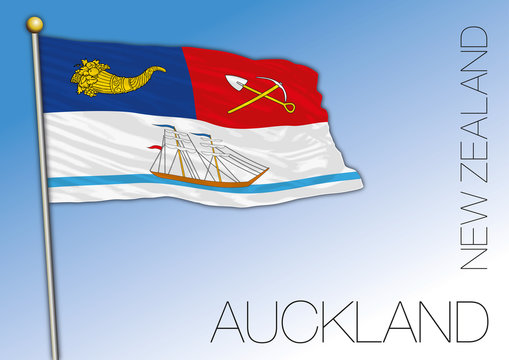 Auckland flag, New Zealand, vector illustration