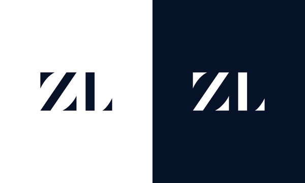 Minimalist abstract letter ZL logo. This logo icon incorporate with two abstract shape in the creative way.