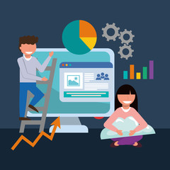 Business statistics design. vector illustration