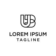 initial letter logo UB, BU logo template