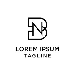 initial letter logo BN, NB logo template