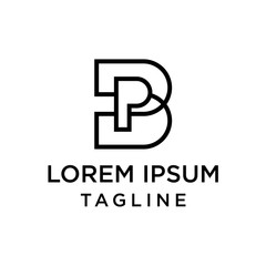 initial letter logo BP, PB logo template