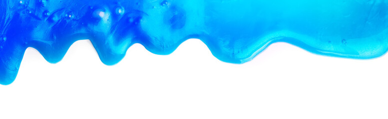 Border for design with blue and cyan colored substance flowing down