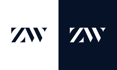 Minimalist abstract letter ZW logo. This logo icon incorporate with two abstract shape in the creative way. - obrazy, fototapety, plakaty