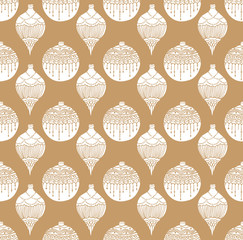 Xmas Seamless pattern with Christmas tree balls hand drawn art design vector illustration