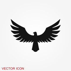 Eagle icon. Logo design vector template, flat icon.