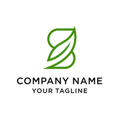 Initial letter S leaf logo design template