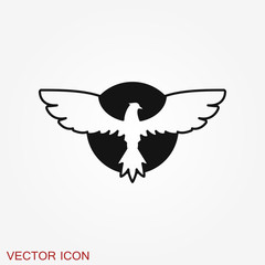 Eagle icon. Logo design vector template, flat icon.