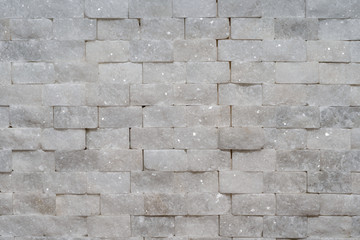 White modern decorative natural stone for inside. Panel wall small marble brick background texture, decorative pattern quartz stone mosaic. interior decoration of the room