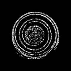 Silver round frame with sparkles Silver glitters background