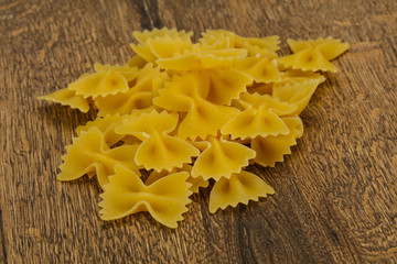 Raw dry farfalle pasta for cooking