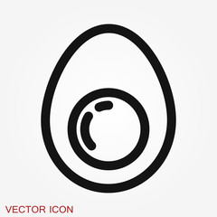 Egg vector icon, breakfast food symbol. Flat vector illustration