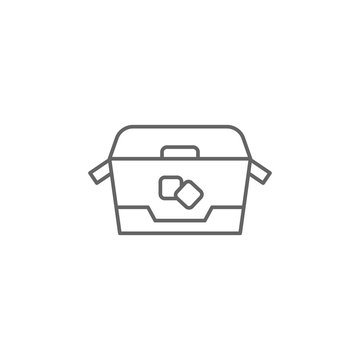 Portable fridge icon. Element of swimming poll thin line icon