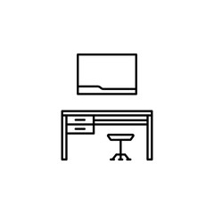 Workplace, work table icon. Element of workplace thin line icon