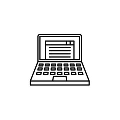 Fototapeta premium Workplace, laptop icon. Element of workplace thin line icon