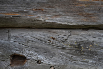 Obraz premium Big Brown wood plank wall texture background. Laerdal, Noway. July 2019