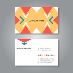 Modern geometric business card design template. Creative business card ready to print.