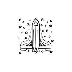 Spaceship icon. Element of space hand drawn icon