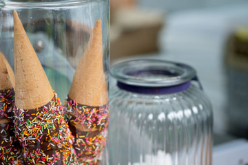 Empty sugar waffle cone