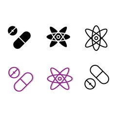 Medic icon set include drug, pharmacy, health, medic, atom, laboratory, research