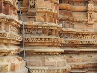 The frescoes are erotic inside the temples of the Western group including Visvanatha-Khajuraho,...
