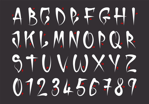 Alphabet letters good for halloween party horror party calligraphy fear letters ideal for tattoo