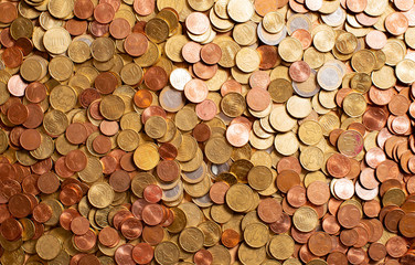 Euromünzen Währung Finanzen als Hintergrund fotografiert