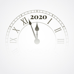 2020 New year. New year clock. Happy new year