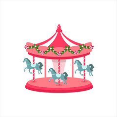 Carousel horse. Illustration of a carousel. Festival. Vector