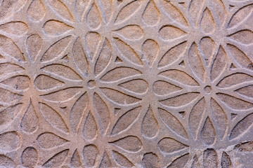 Traditional decorative pattern of the facades of the houses in the historic Jewish quarter of Segovia. Also called sgraffito (Spain)