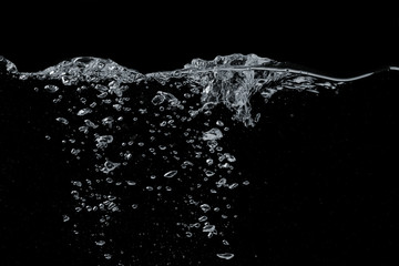 Water surface black background